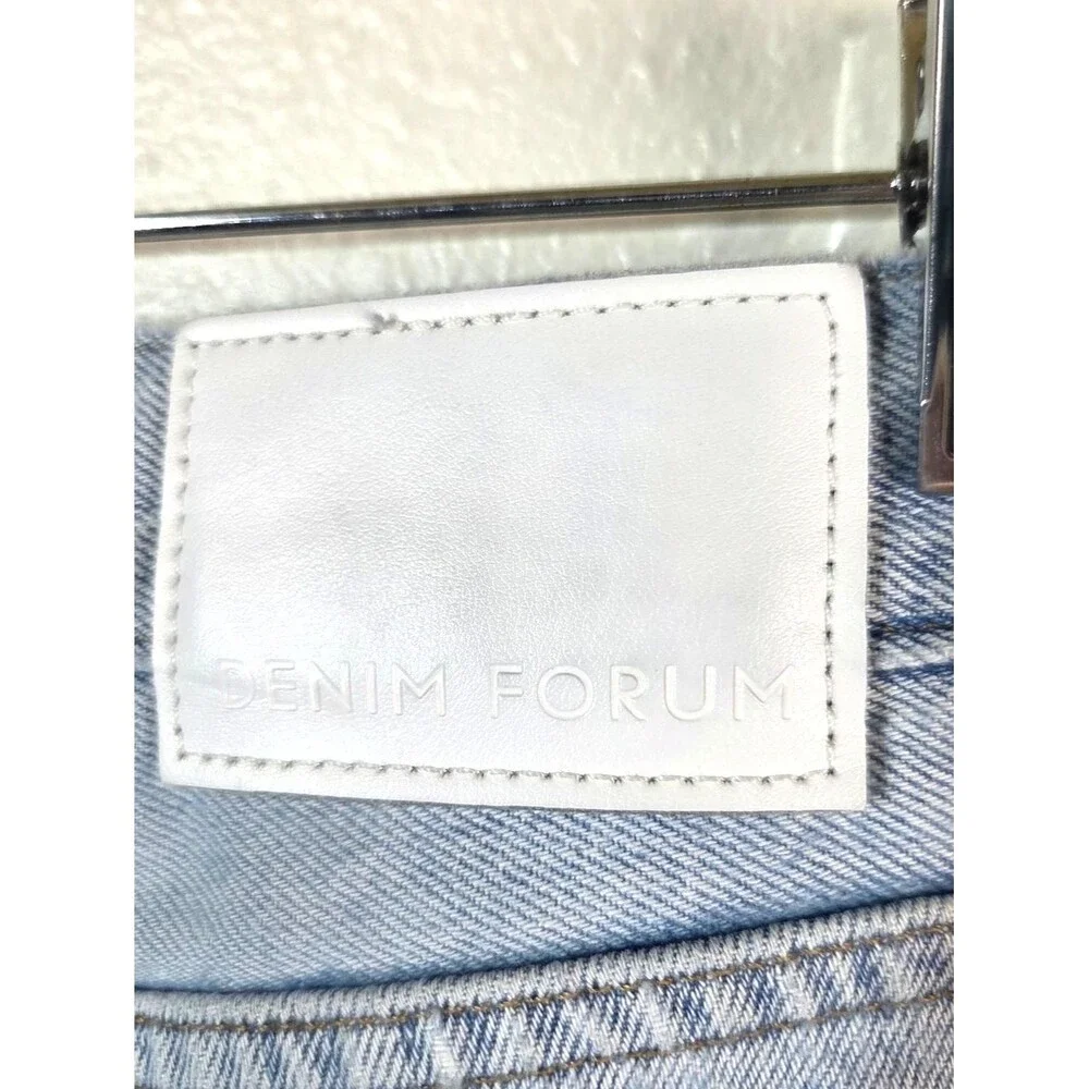 Denim Forum The 90s Joni Lo-Rise Loose Jeans Womens 24 Light Wash Button Fly Raw
